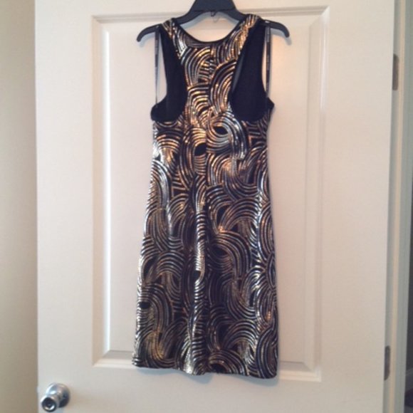 SHOW STOPPER - BLACK AND GOLD SEQUINED DRESS - Picture 3 of 3
